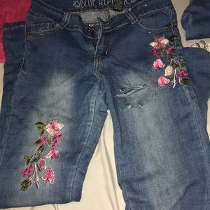 Jeans, a bit distressed, size 3